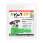 RolfСlub 3D Капли от клещей и блох для собак 4-10кг